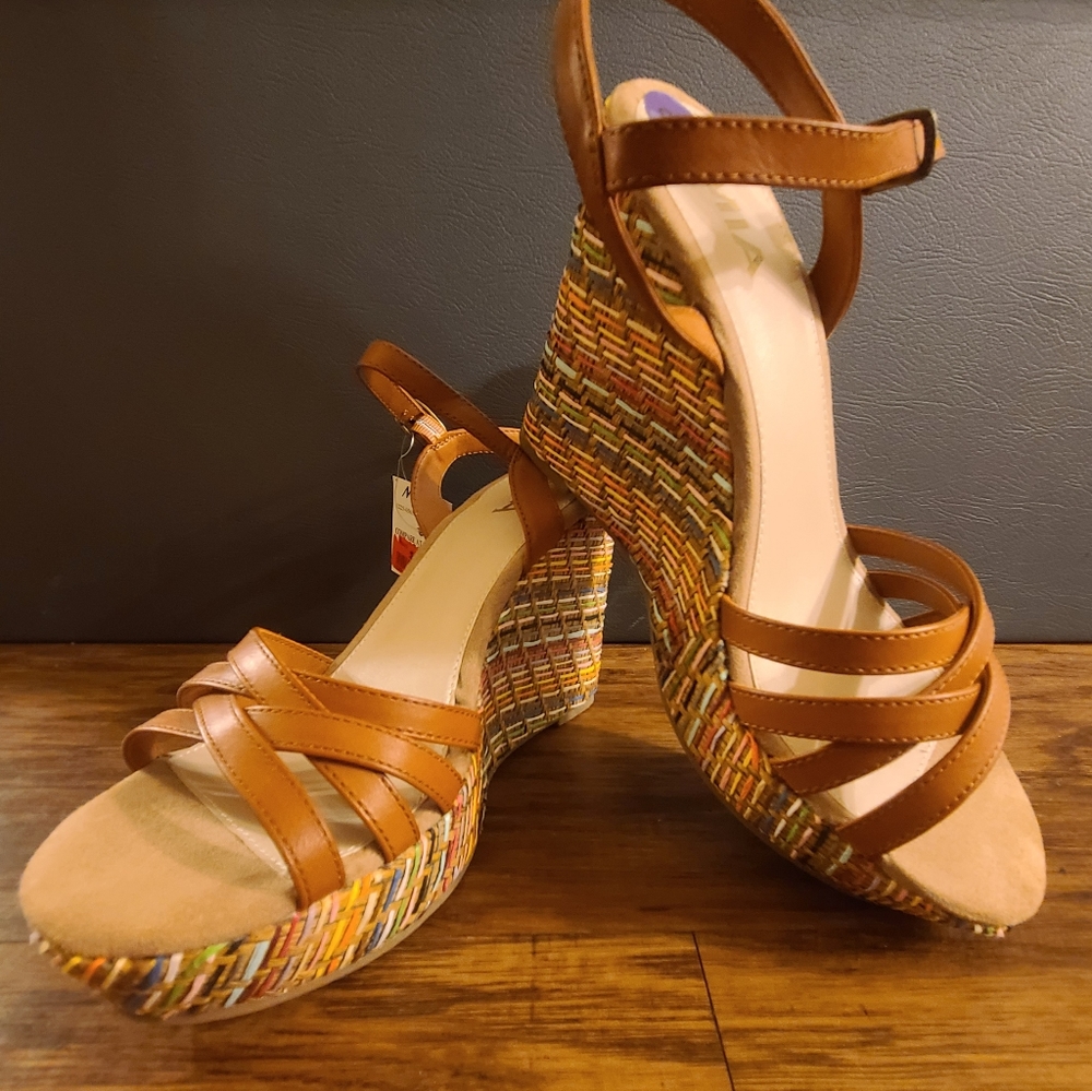 Women's Mia Multicolored Rattan Wedge Sandal